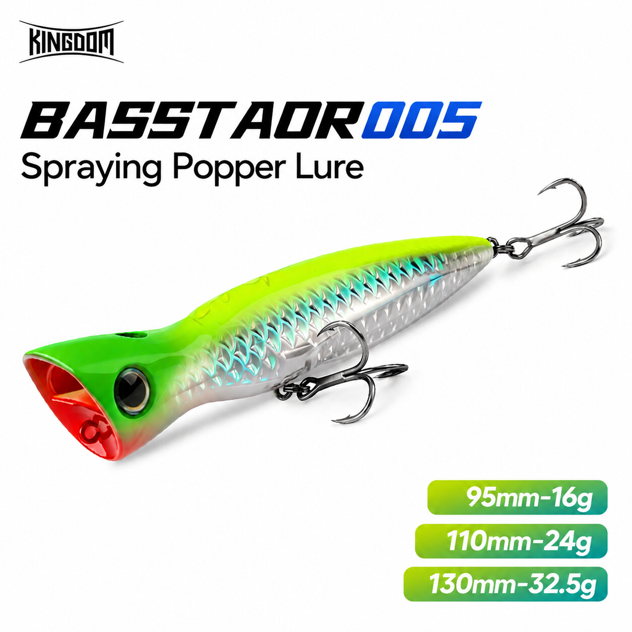 Fishing Lure Topwater - Воблеры Kingdom Basstaor Popper Lure 95мм