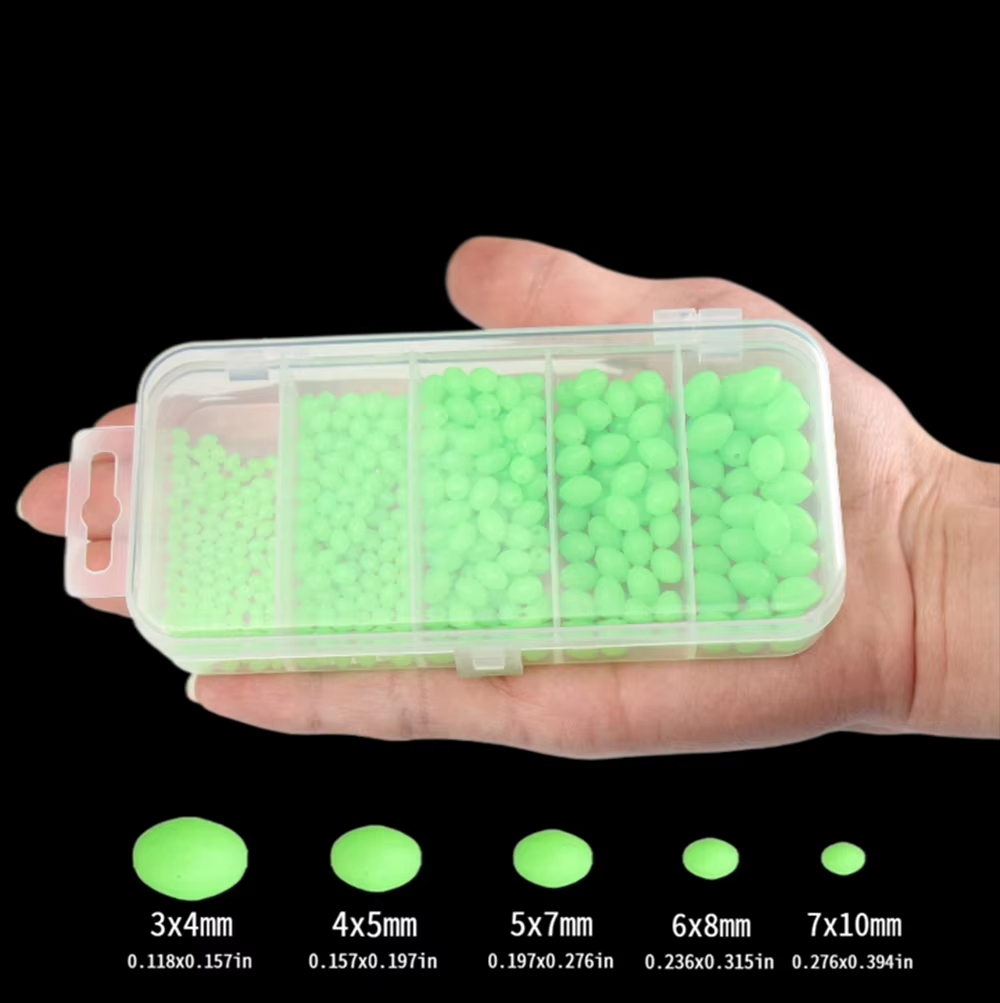 Fishing Lure Soft Plastic - 375 шт./компл., ночные светящиеся жесткие бусины
