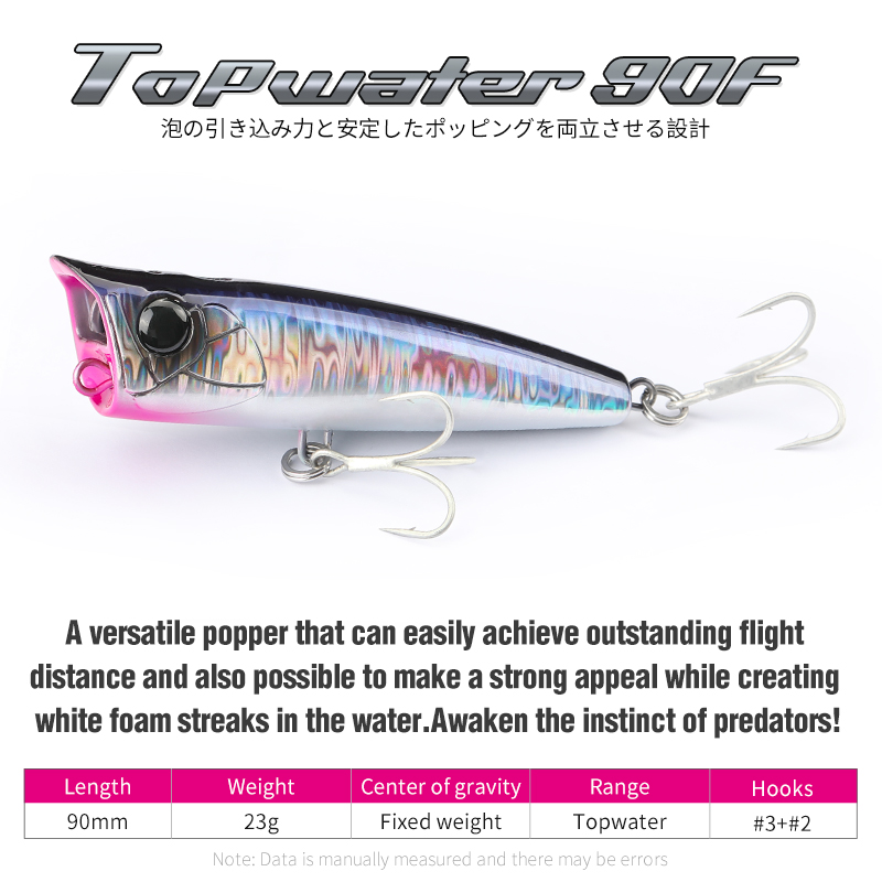 TSURINOYA 90 мм 23 г топвотер  – обзор и цена Fishing Lure Topwater