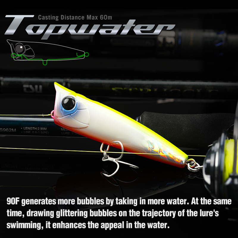 TSURINOYA 90 мм 23 г топвотер  – обзор и цена Fishing Lure Topwater